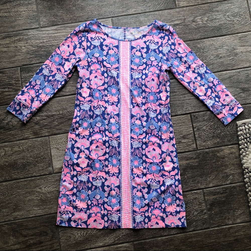 Lilly Pulitzer Pink and Blue Floral Shift Dress